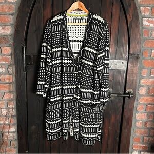 Gudrun Sjoden Black and White Geometric Cardigan
